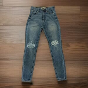 Garage Denim Super Skinny Jeans Ripped Knee Blue Size 0/24